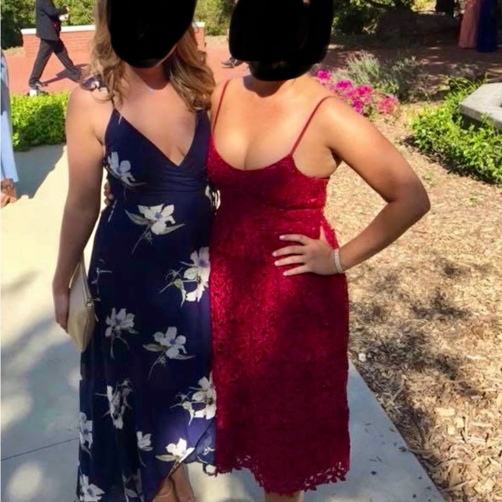 Elegant Red Eyelete Dress